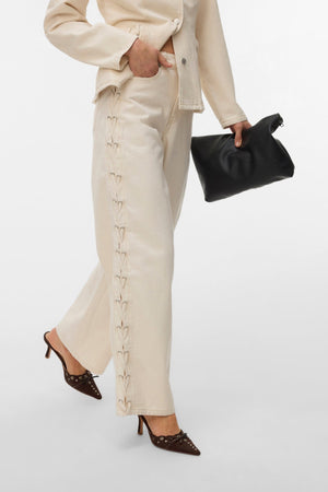 Rae Wide String Jeans – Ecru