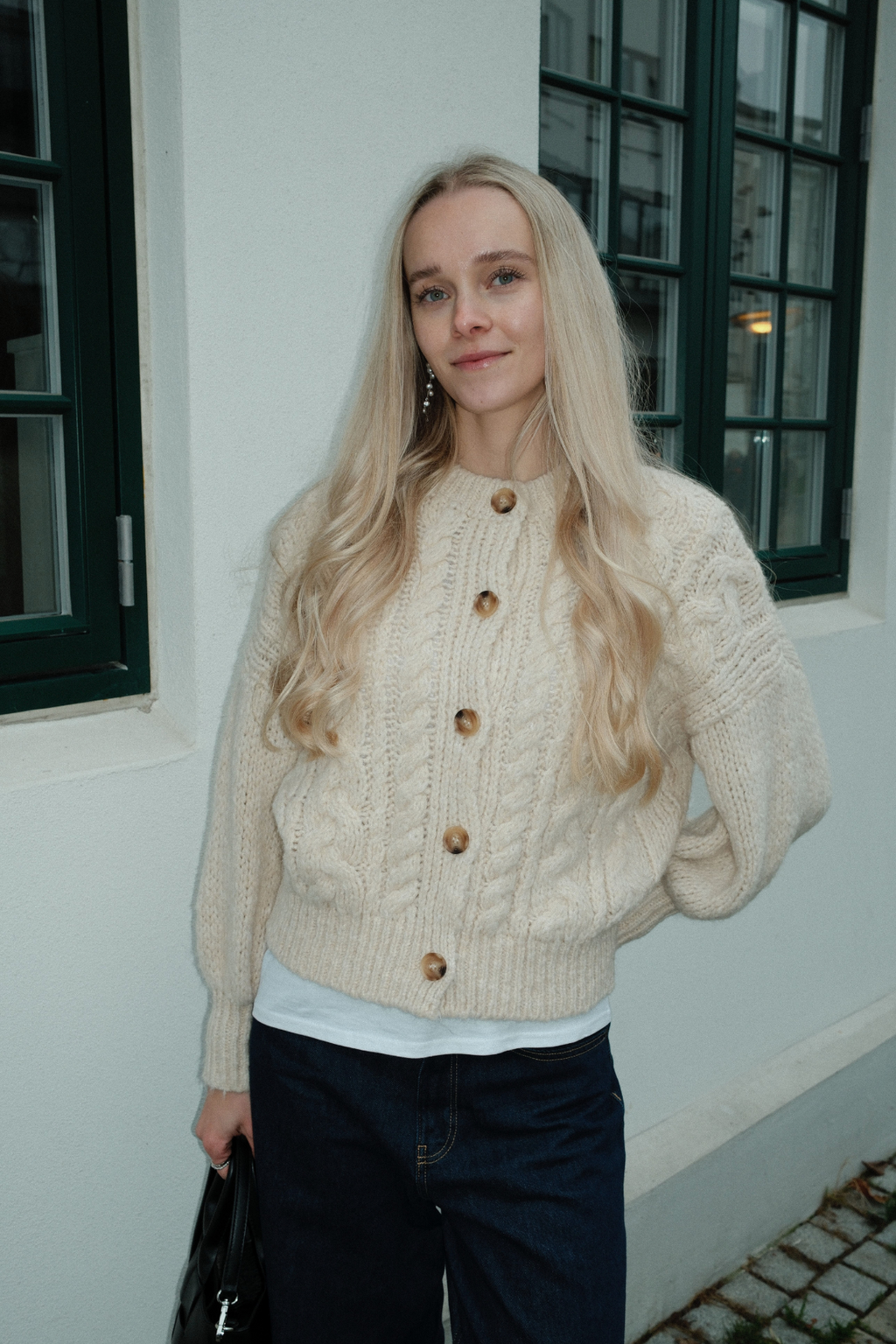 Knopfstrick – Weiß