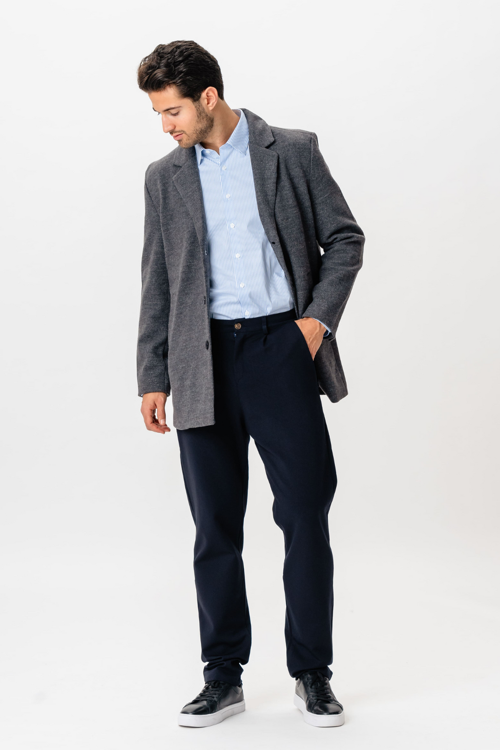 Klassischer Mantel - Grau