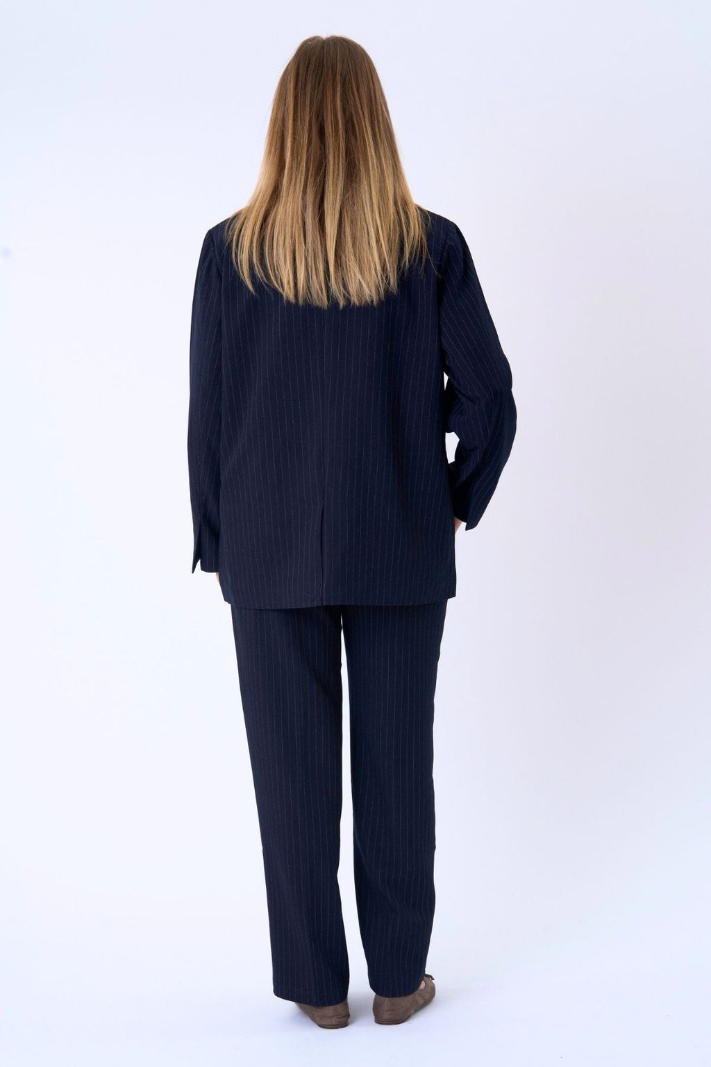 Oversized Blazer - Navy Nadelstreifen
