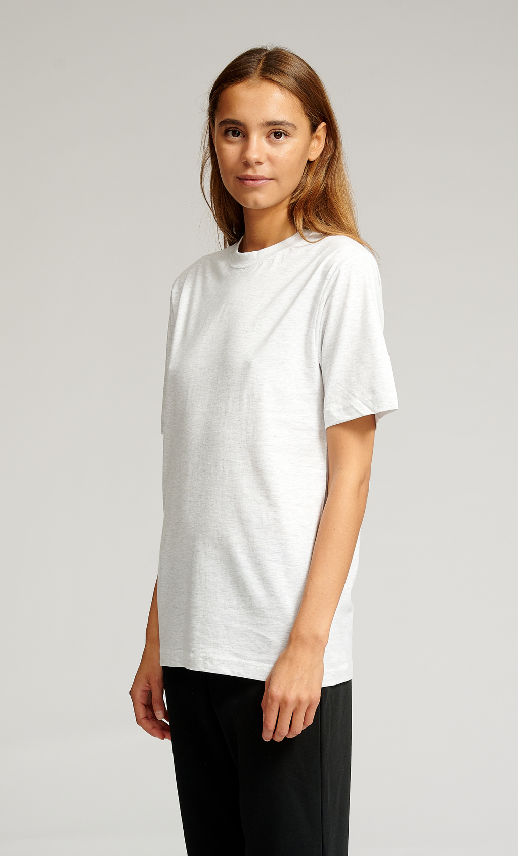 Oversized T-shirt - Hellgrau Melange