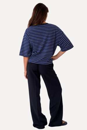 Zoe T-Shirt - Schwarz/Jeansblau