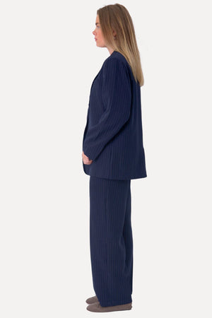 Oversized Blazer - Navy Nadelstreifen