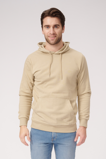 Basic Hoodie Sweat - dunkles Beige