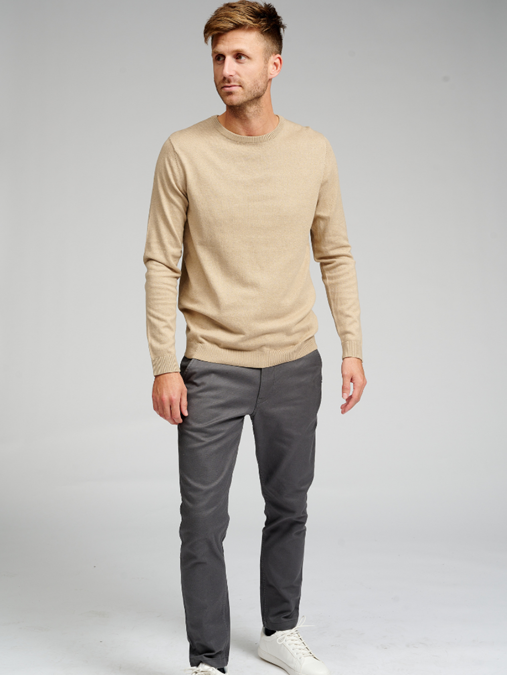 Basic Strick Crewneck - Beige