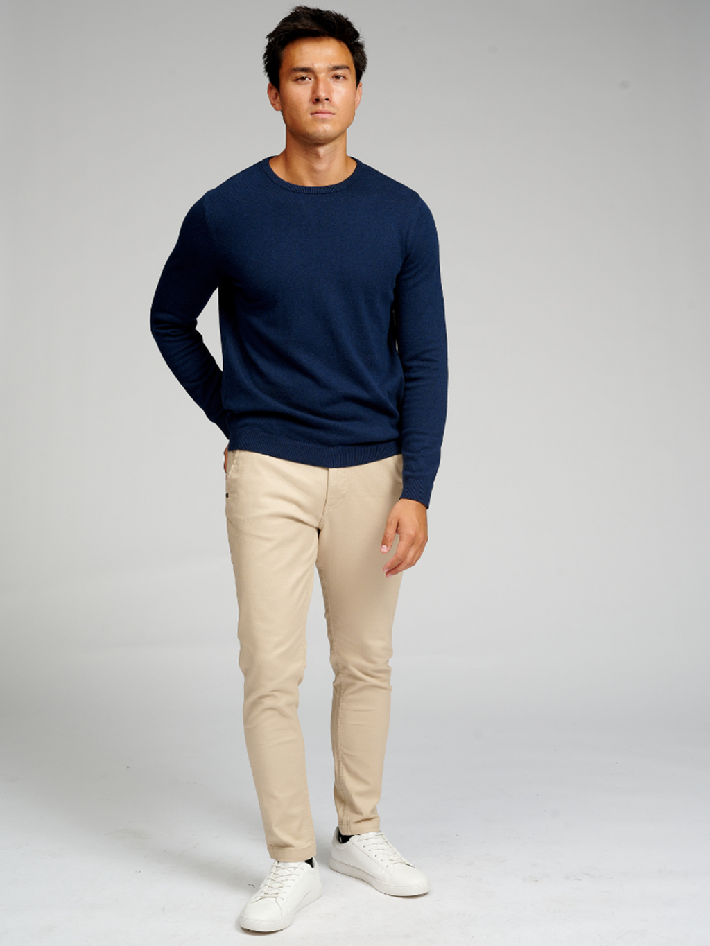 Basic Strick Crewneck - Marine