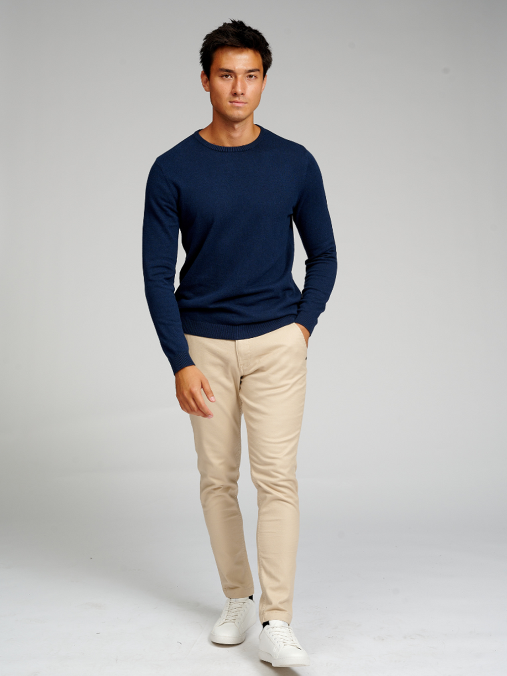 Basic Strick Crewneck - Marine