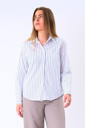 Gestreiftes Thalia-Hemd – Weiß