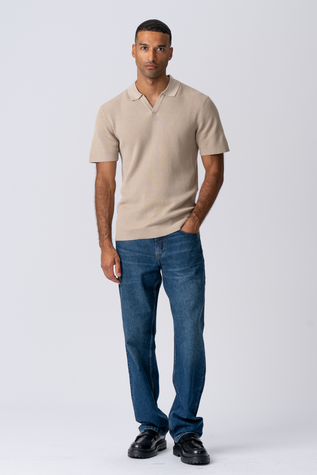 George gestrickt Polo - Beige