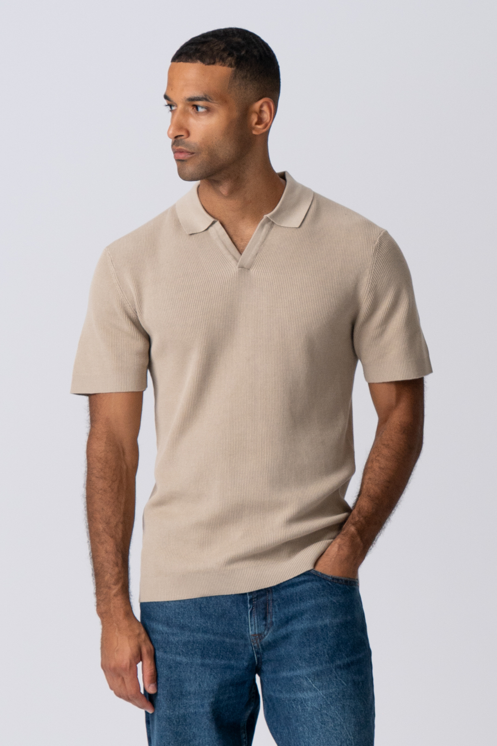 George gestrickt Polo - Beige
