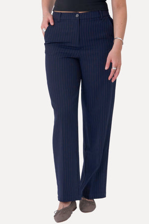 Klassischer Anzug Pants - Navy Nadelstreifen