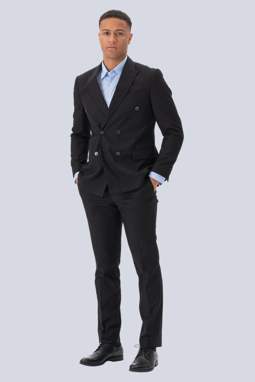 Premium Double Breasted Blazer - Schwarz