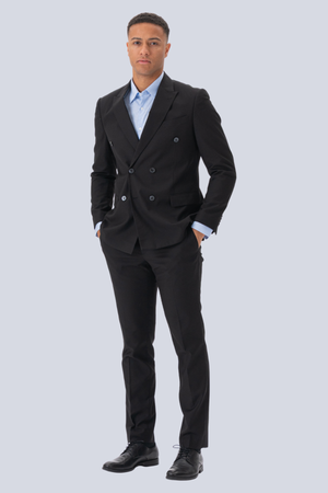 Premium Double Breasted Blazer - Schwarz