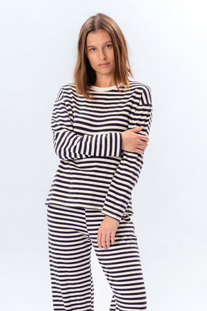 Gestreiftes Hemd - Blau