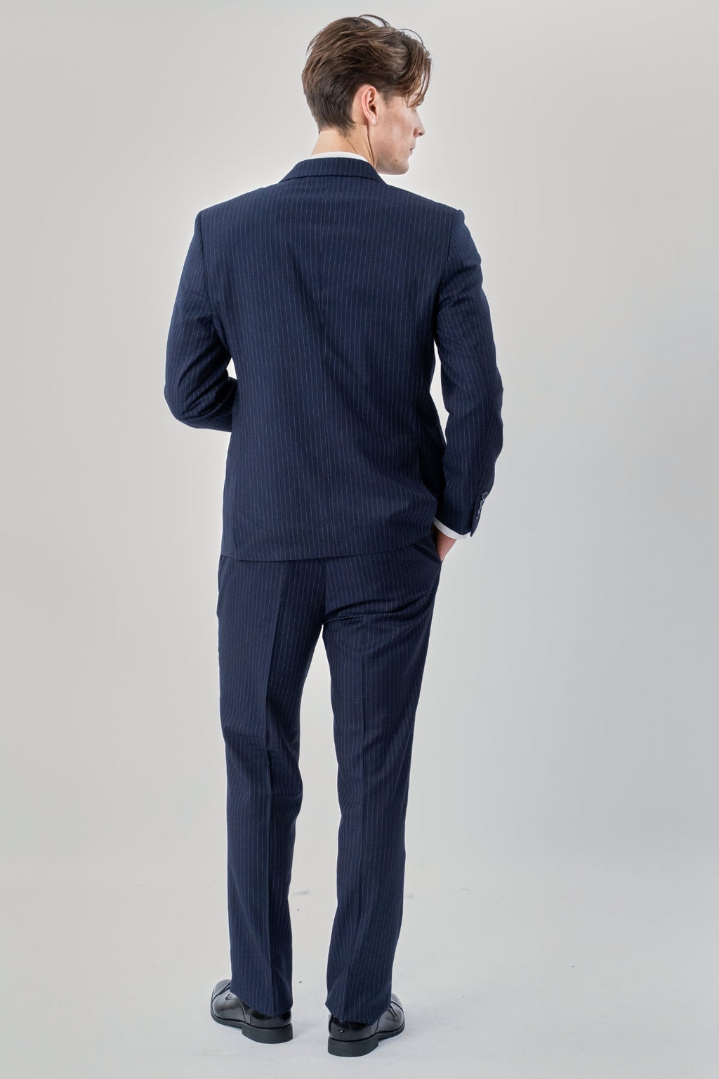 Klassisch Pants - Marineblauer Nadelstreifen