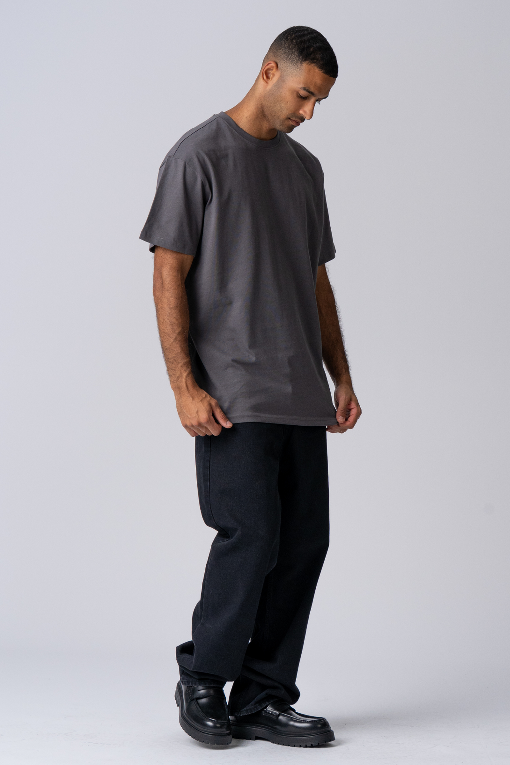 Schwer Oversized T -Shirt - Dunkelgrau