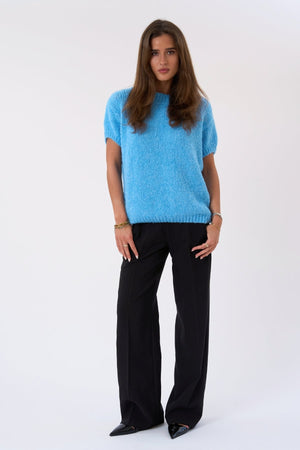 Chloe Kurzarmstrick – Hellblau