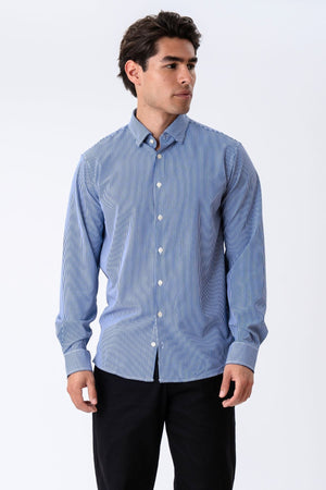 The Original Premium Performance Hemd – Weiß/Marineblau