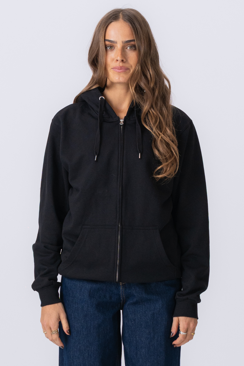 Basic Zip Hoodie - Schwarz