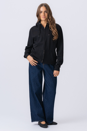 Basic Zip Hoodie - Schwarz