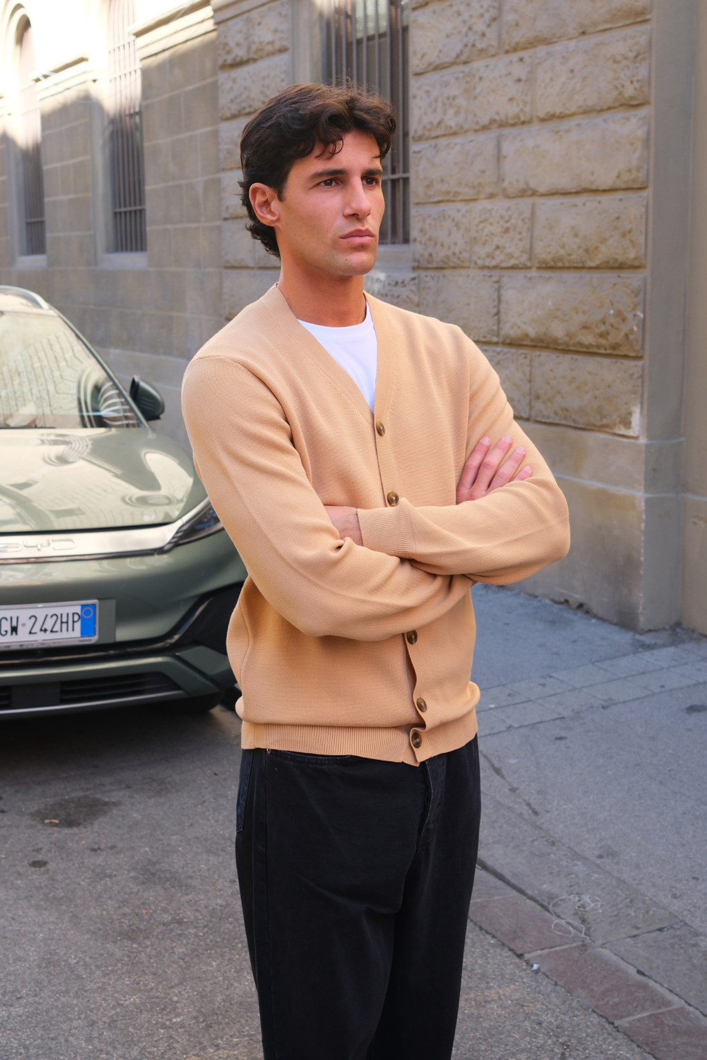 Milo Strick -Strickjacke - Sand