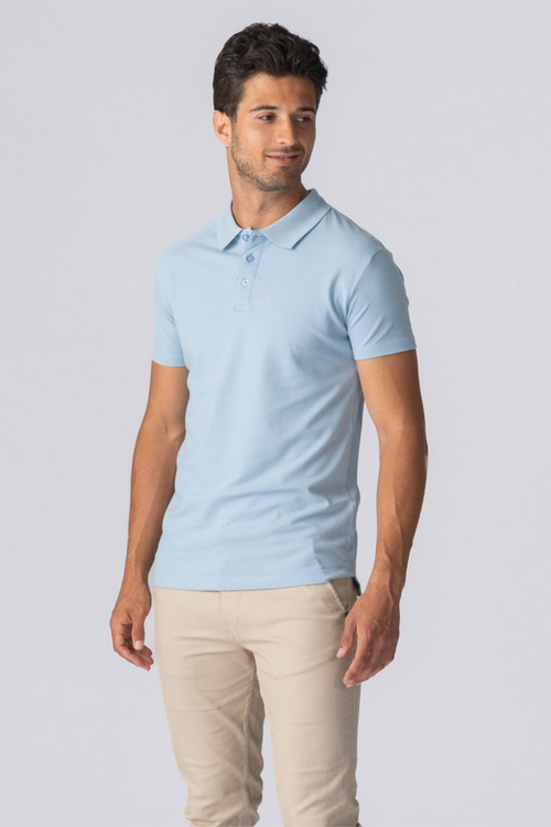 Muscle Poloshirt - hellblau