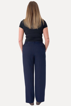 Klassischer Anzug Pants - Navy Nadelstreifen