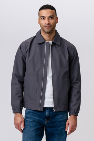 Kurze Jacke mit Reißverschluss – Grau