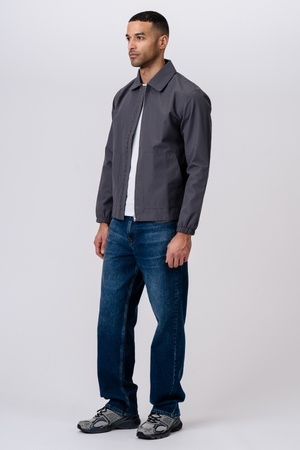 Kurze Jacke mit Reißverschluss – Grau