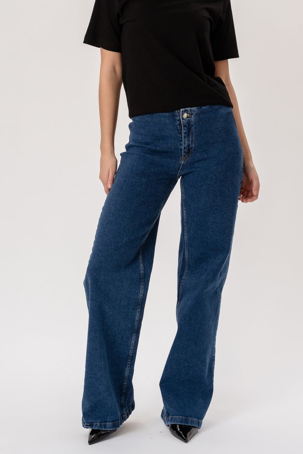 Miley Wide Jeans – Mittelblau