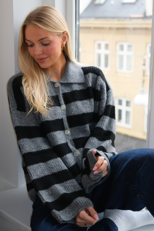 Josie Polo-Strick - Grau/Schwarz