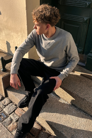 Pullover Roundneck - graue Melange