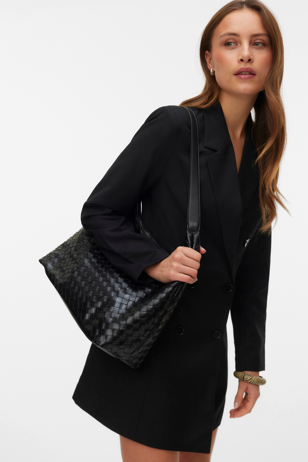 Melly eingebautes Blazer -Kleid - Schwarz