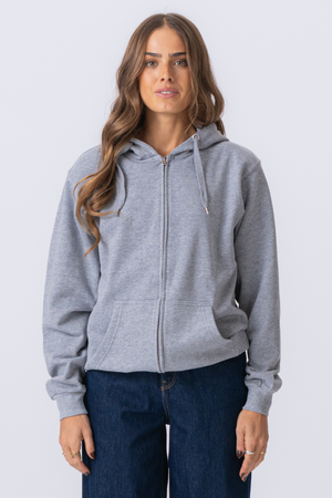 Basic Zip Hoodie - grau