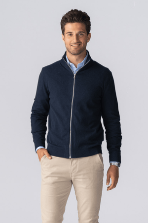 Pullover Zip Strickjagan - Marine