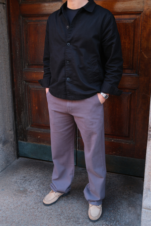 Gerade geschnittene Baumwoll-Chino – Grau