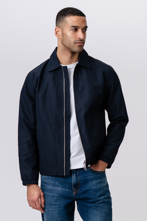 Kurze Jacke mit Reißverschluss – Marineblau