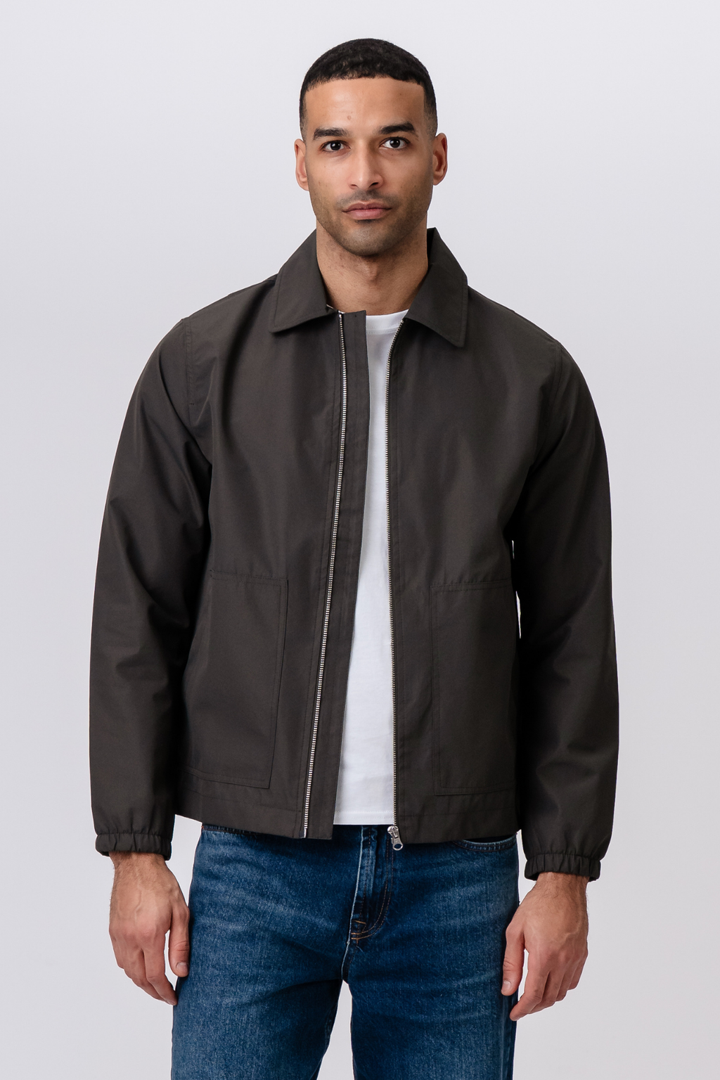 Kurze Reißverschlussjacke – Dunkelgrün