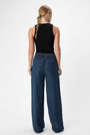 Rahmen Lisa breit Pants - Dunkelblau Denim Spülenwäsche