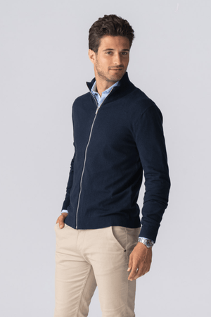 Pullover Zip Strickjagan - Marine