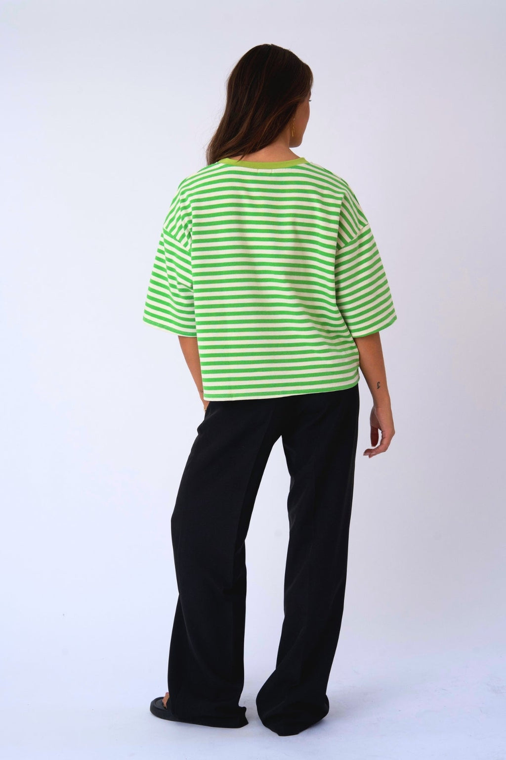 Zoe T-Shirt – Grün/Weiß