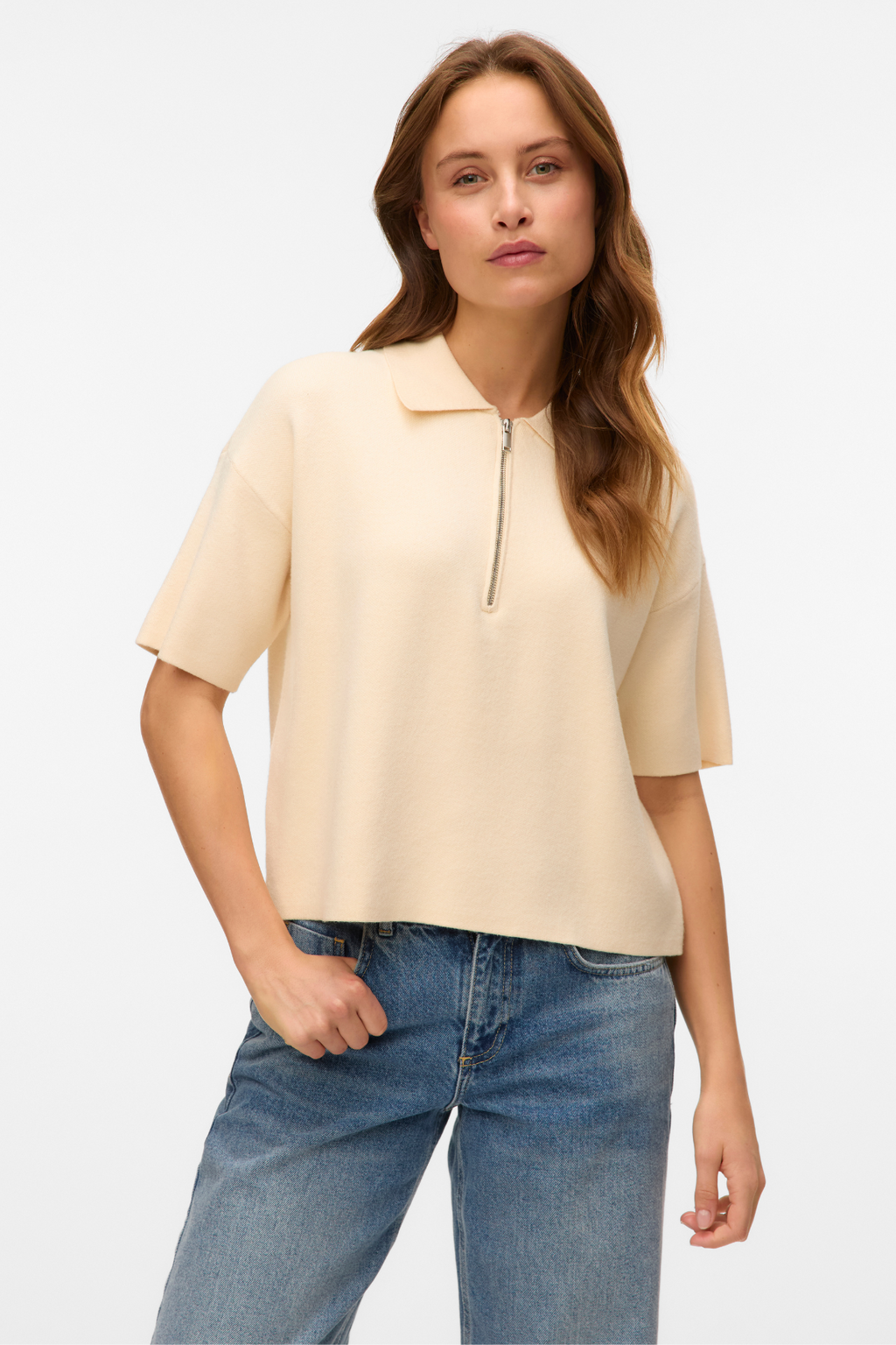 Gold 2/4 Poloneck Pullover - Birke