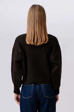 Strickjacke mit V-Ausschnitt – Braun