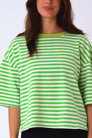 Zoe T-Shirt – Grün/Weiß