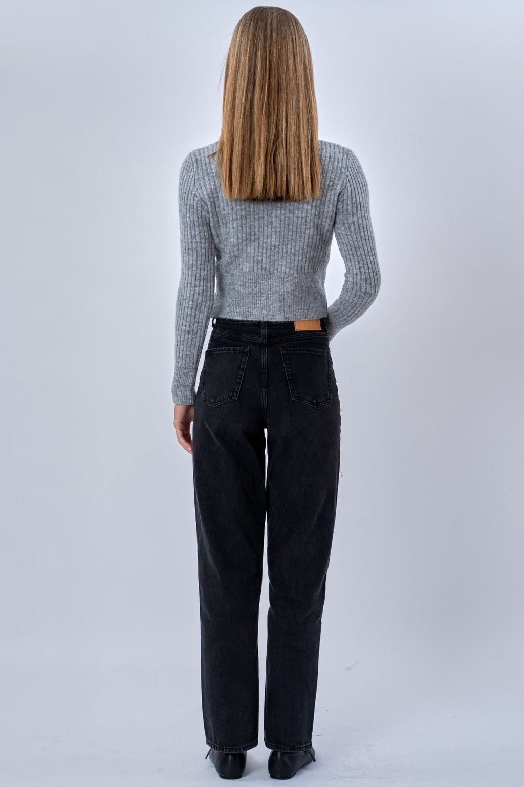 Nova Krawattenbluse gestrickt – Grau