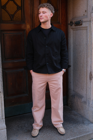 Gerade geschnittene Baumwoll-Chino – Beige