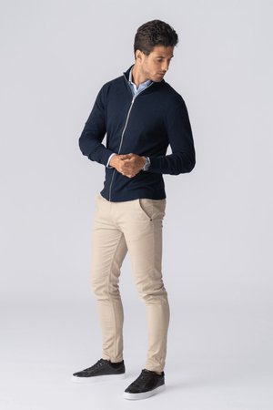 Pullover Zip Strickjagan - Marine