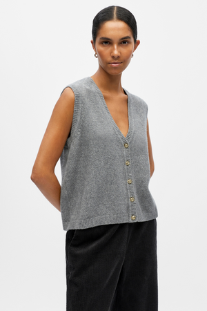 Ivora S/L Strickweste - mittelgraue Melange
