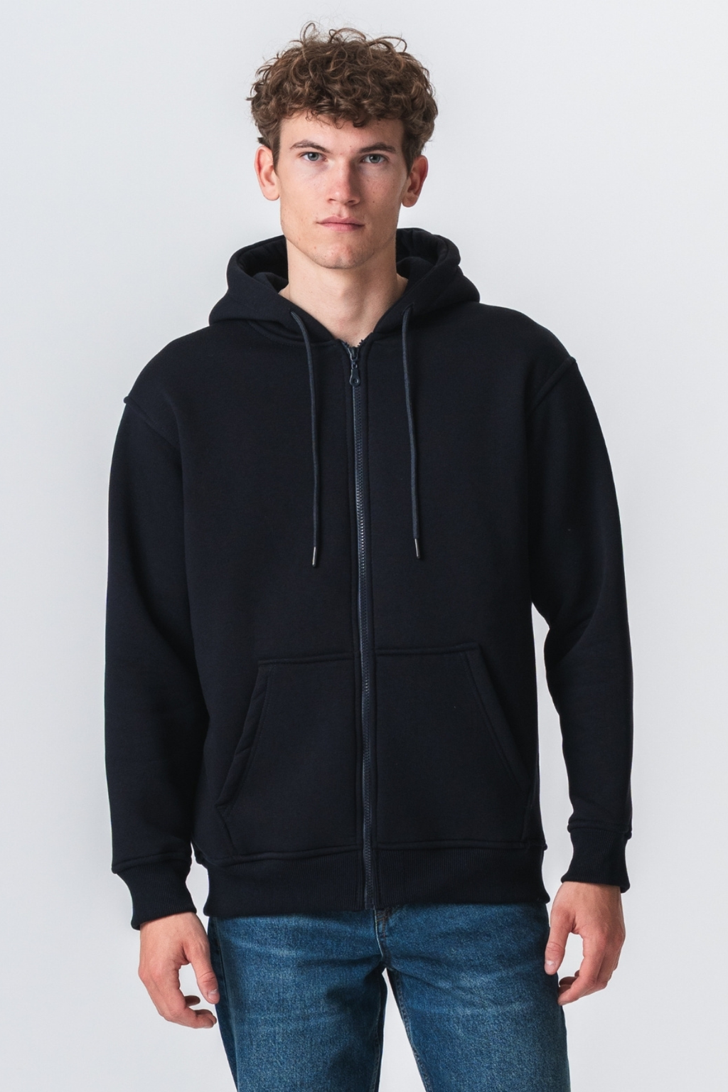 Entspannter Zip Hoodie - Marine