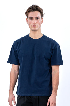 Kastenförmiges T-Shirt – Marineblau